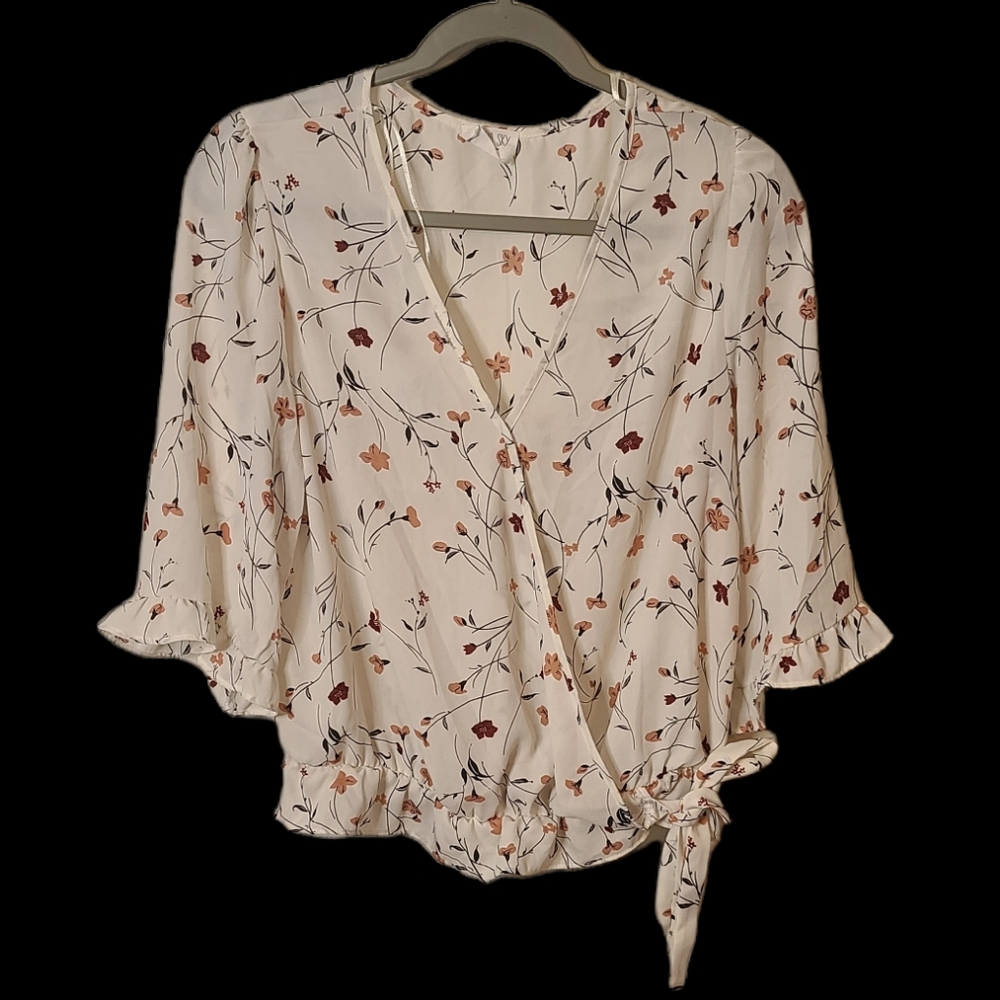 Sienna Sky Half Sleeve White Floral Blouse
